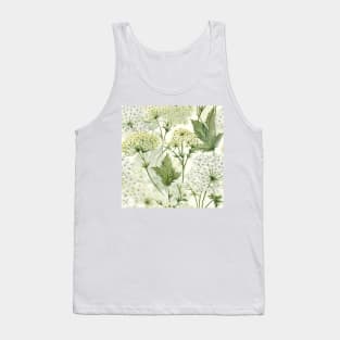 Watercolor Wildflower Queen Anne's Lace Pattern 1 Tank Top